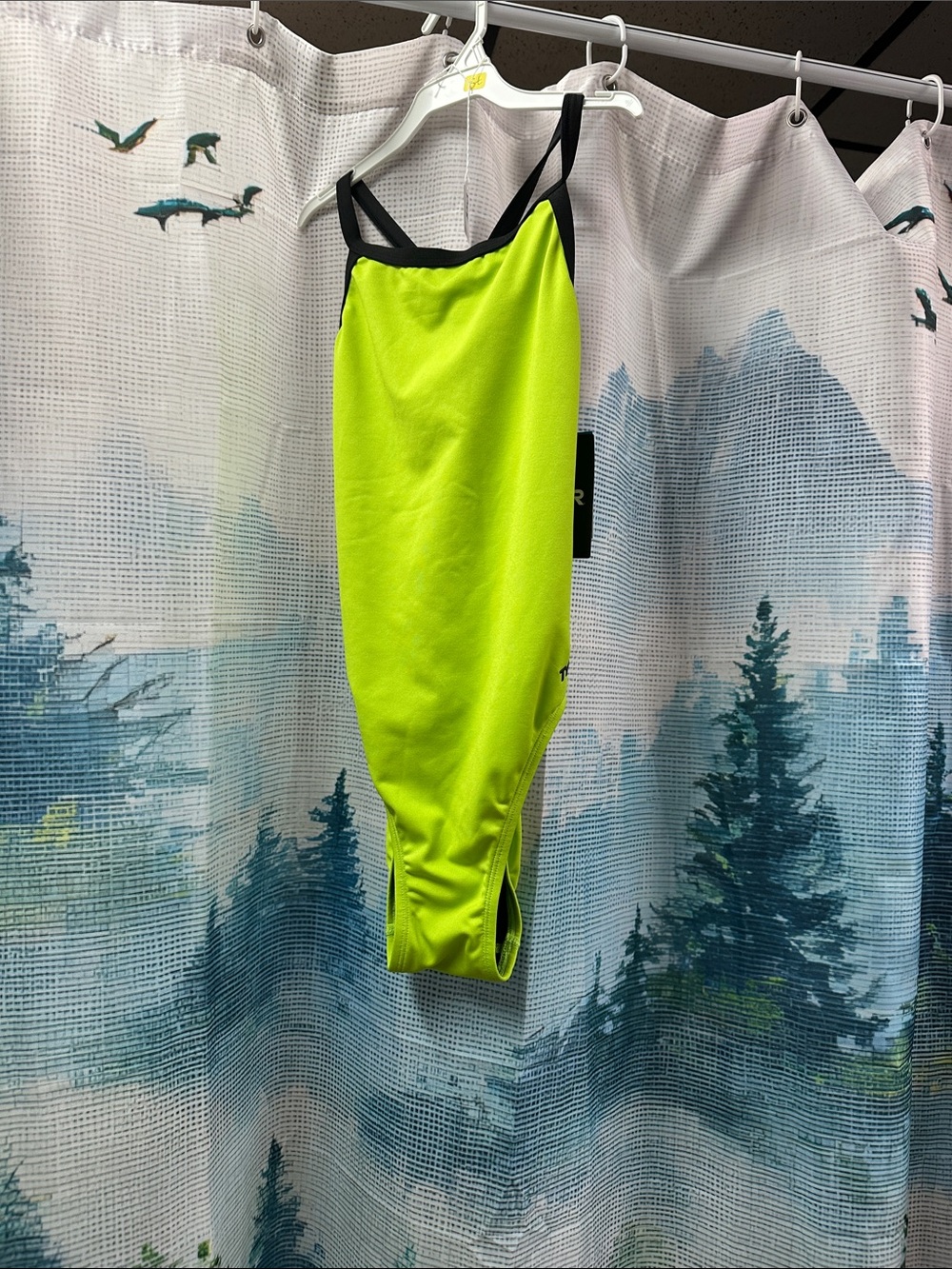 TYR Black and Neon Yellow One-Piece Swimsuit